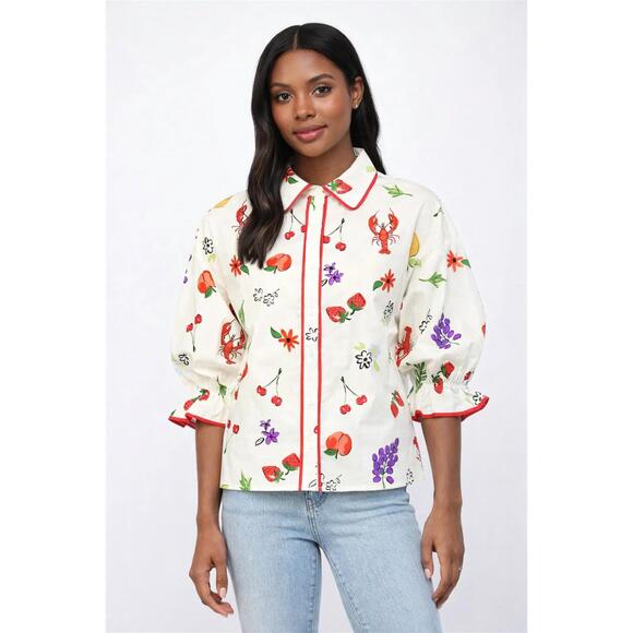 FATE Tops - NEW FATE the lobster picinic blouse in cream multi
